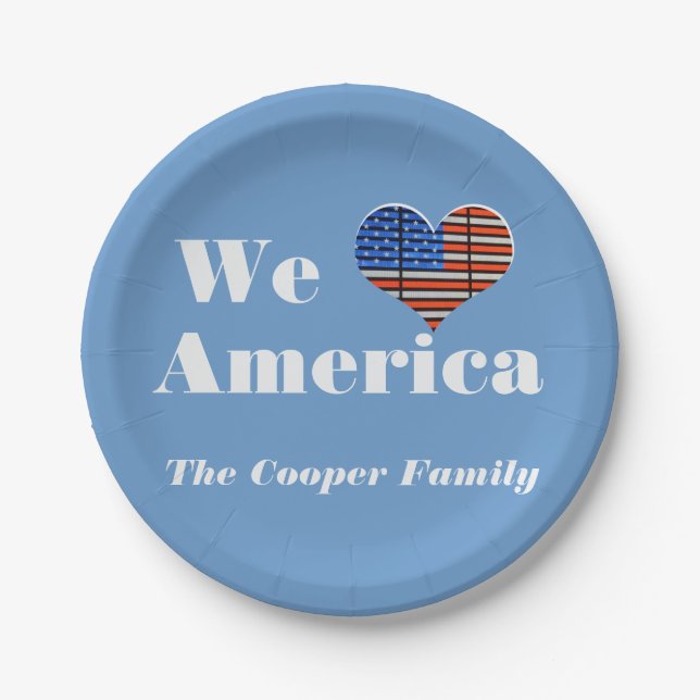We Love America Paper Plates (Front)