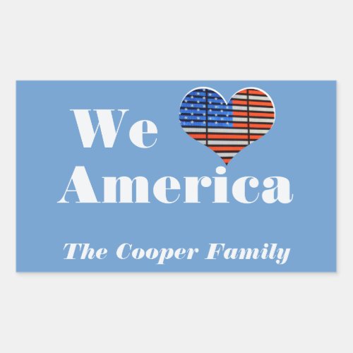 We Love America Rectangular Sticker