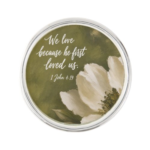 WE LOVE BECAUSE HE FIRST LOVED US | Wedding Gift Lapel Pin