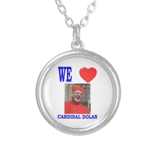 WE LOVE CARDINAL DOLAN SILVER PLATED NECKLACE (Front)