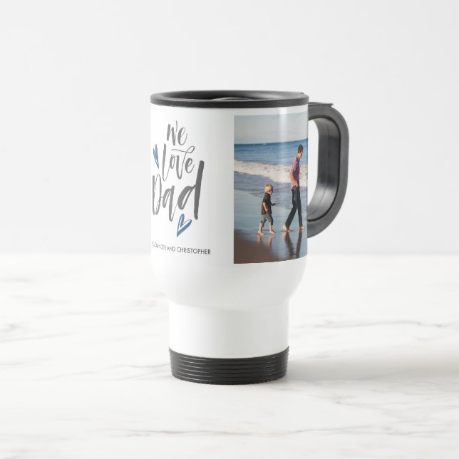 We Love Dad Father's Day Photo Collage Coffee Mug (Front Right)