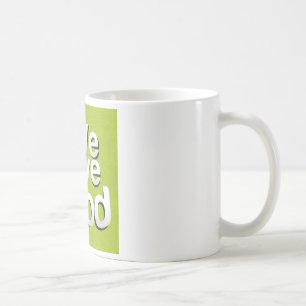 We Love Food: Hate Waste Green & White Aesthetic Coffee Mug