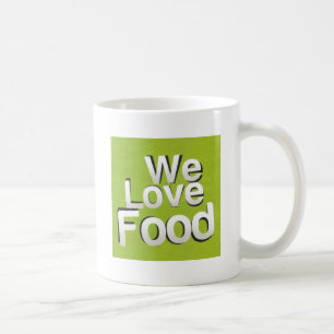 We Love Food: Hate Waste   Green & White Aesthetic Coffee Mug