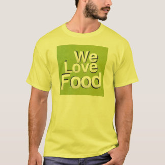 We Love Food: Hate Waste | Green & White Aesthetic T-Shirt