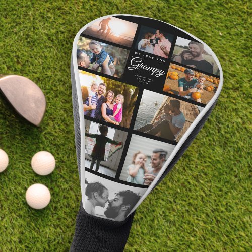 We Love Grampy Family Photo Collage Sports Fan Golf Head Cover