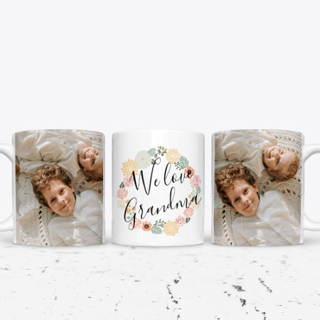 We Love Grandma Custom Photo Mug