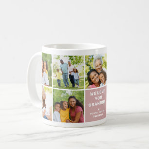 We Love Grandma Modern Dusty Rose Photo Coffee Mug