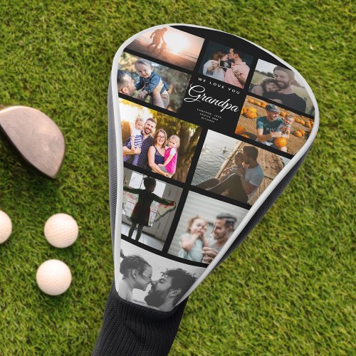 We Love Grandpa Family Photo Collage Cool  Golfer Golf Head Cover