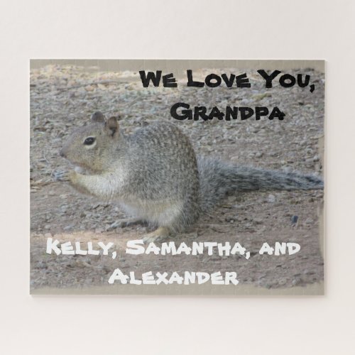 We Love Grandpa Gray Squirrel Outdoor Gramps Jigsaw Puzzle