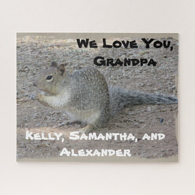 We Love Grandpa Gray Squirrel Outdoor Gramps Jigsaw Puzzle (Horizontal)