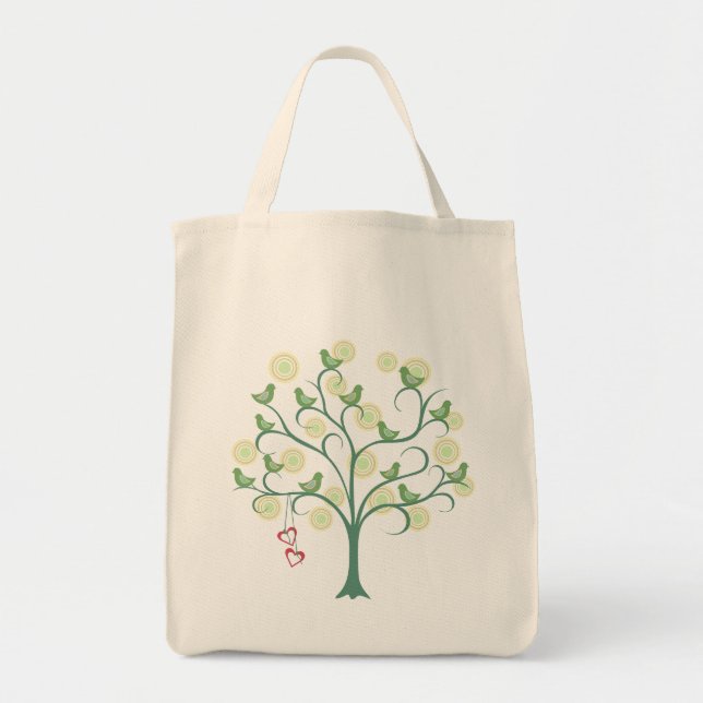 We Love Green Bird llustration Eco Tote Bag (Front)