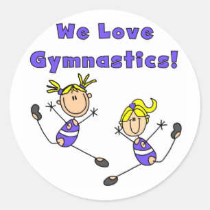 We Love Gymnastics Classic Round Sticker