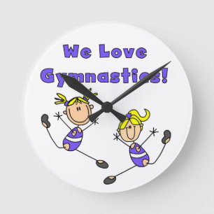 We Love Gymnastics Round Clock