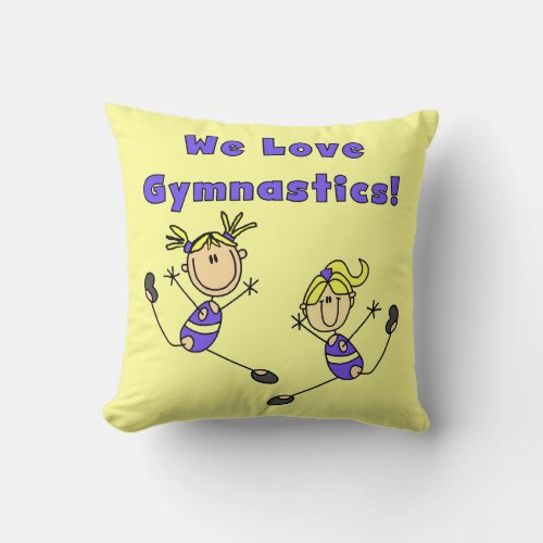 We Love Gymnastics Throw Pillow