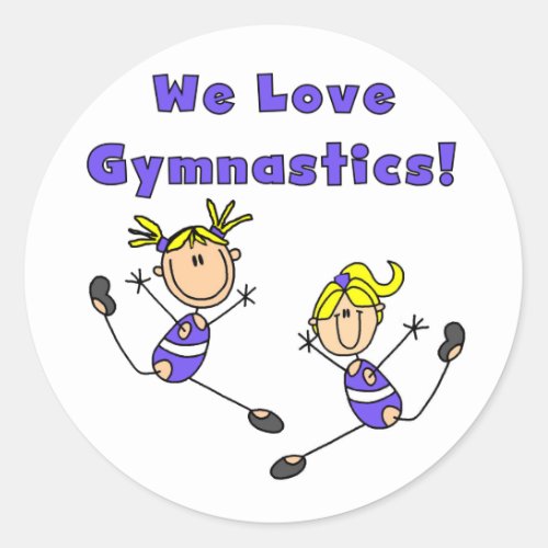 We Love Gymnastics Tshirts and Gifts Classic Round Sticker