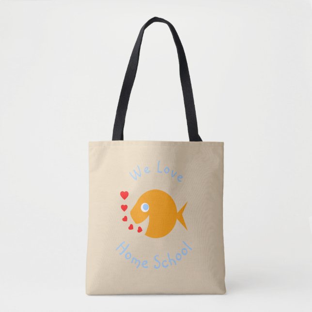 We Love Home School Cute Homeschoolers Tote Bag (Front)