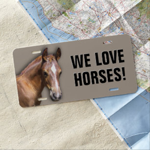 We love Horses (customizable) License Plate