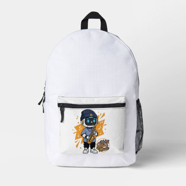 We Love Jazz Printed Backpack (Front)