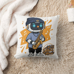 We Love Jazz Throw Pillow