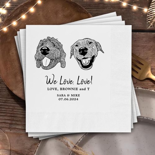 We Love Love Custom Pet Wedding Napkins