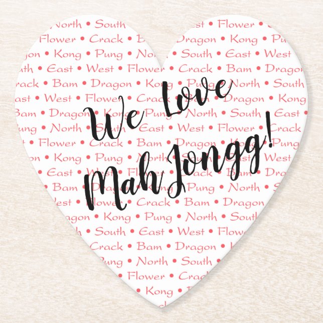 We Love Mah Jongg Coaster (Front)