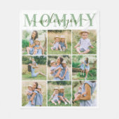 We Love Mommy Green Mother's Day Photo Collage Fleece Blanket (Front)