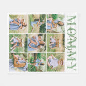 We Love Mommy Green Mother's Day Photo Collage Fleece Blanket (Front (Horizontal))