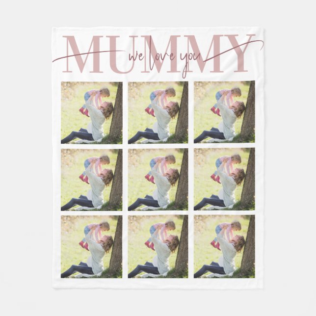 We Love Mummy Personalized Mother's Day Gift Fleece Blanket (Front)