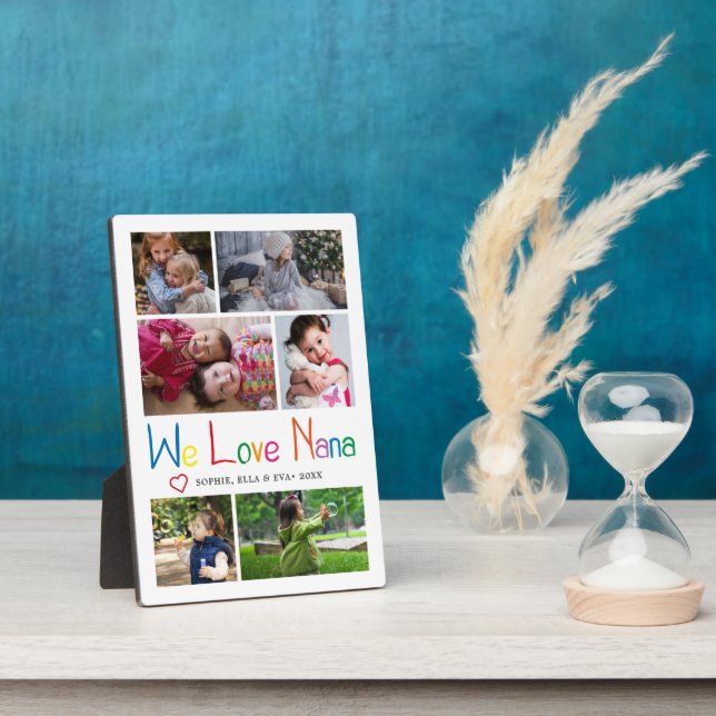 We Love Nana Photo Collage Plaque (Side)