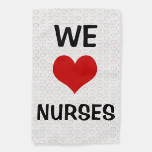 We Love Nurses Hearts Garden Flag