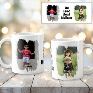 We Love Our Aunt Fully Customizable Two Photo Coffee Mug