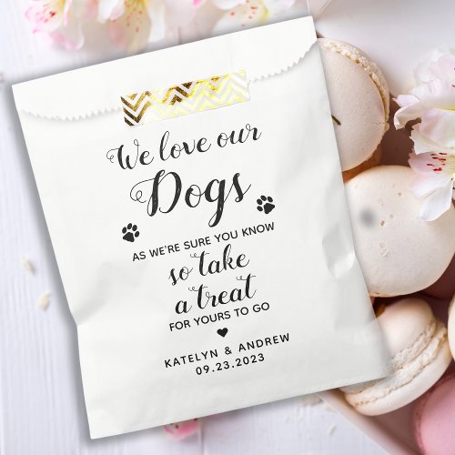 We Love Our Dogs Biscuit Bar Dog Treat Wedding Fav Favor Bag