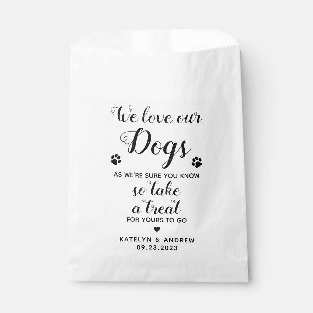 Discover We Love Our Dogs Biscuit Bar Dog Treat Wedding Fav Favor Bag