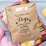 We Love Our Dogs Biscuit Bar Dog Treat Wedding Favor Bag<br><div class="desc">We Love Our Dog As We're Sure You Know So Take A Treat For Yours To Go! Include your best dog in your wedding with his own treat bar for your guests. Perfect for dog lovers, and a special dog treat bar will be a hit at your wedding. This dog...</div>