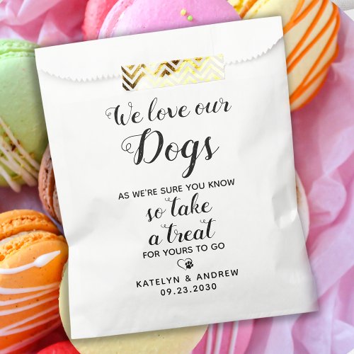 We Love Our Dogs Biscuit Bar Dog Treat Wedding Favor Bag