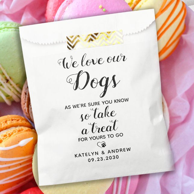 We Love Our Dogs Biscuit Bar Dog Treat Wedding Favor Bag (Creator Uploaded)