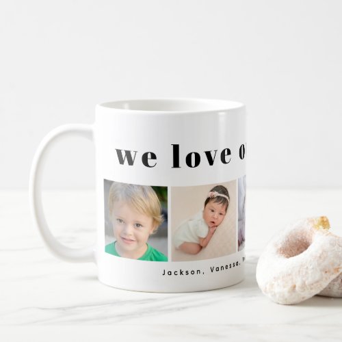 We Love Our Grandpa Grandkids Photo Collage Coffee Mug