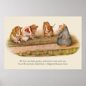 "we Love Our Little Garden" Guinea Pig Poem Poster by kidslife at Zazzle
