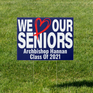 we love our seniors Personalized Print Sign