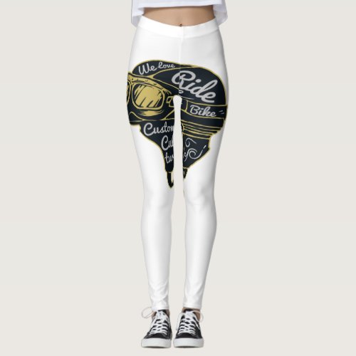 we love ride bike custom bike culture leggings