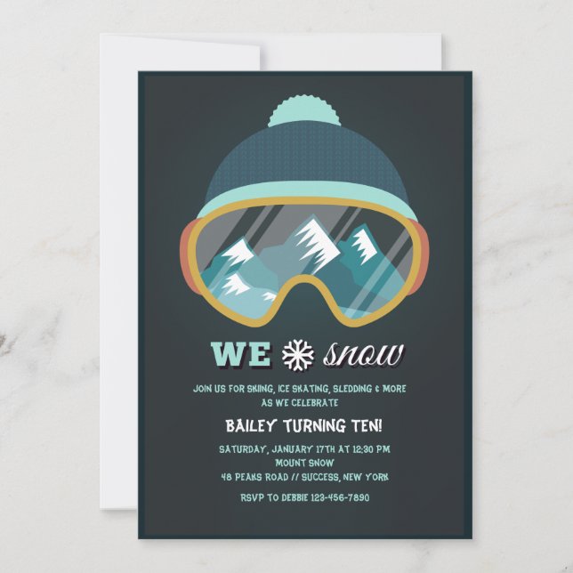 We Love Snow Invitation (Front)