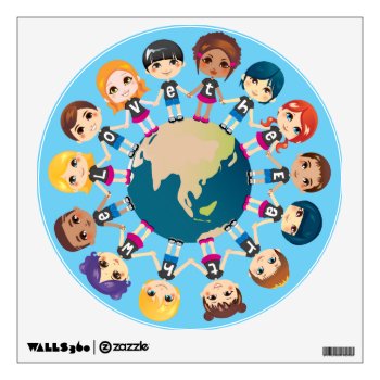 We Love The Earth Wall Sticker by Kakigori at Zazzle