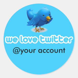we love twitter classic round sticker