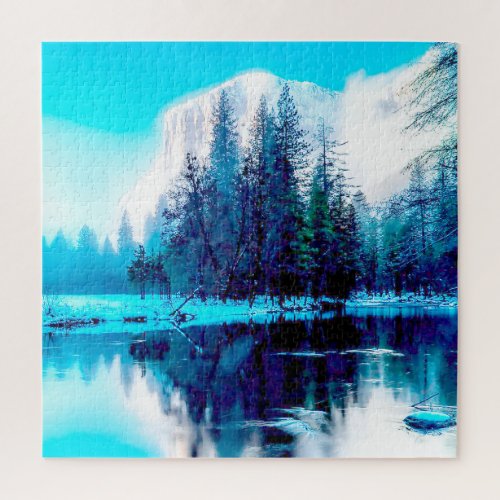 We Love  winter in Yellowstone National Park Jigsaw Puzzle