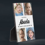 We Love You Abuela Family Keepsake Photo Collage  Plaque<br><div class="desc">Create a special keepsake gift with your favorite family photographs. This modern photo collage includes 4 precious pictures of her grandchildren. All of the text is editable. Yes, it's the perfect gift for Mother's day, but any grandmother would also treasure receiving this on her birthday or as a Christmas gift....</div>