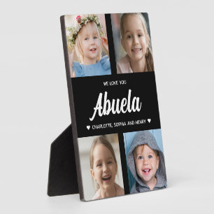 We Love You Abuela Family Keepsake Photo Collage Plaque
