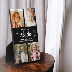 We Love You Abuelo Modern Photo Collage Plaque