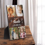 We Love You Abuelo Rustic Wood Photo Collage Plaque<br><div class="desc">The Abuelo We Love You Heart Modern Photo Collage Plaque is a touching and personalized gift that showcases your love for your grandfather. This beautifully designed plaque features a heart-shaped photo collage, allowing you to add your favorite family pictures in a modern and stylish layout. The heartfelt "We Love You,...</div>