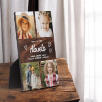 We Love You Abuelo Rustic Wood Photo Collage