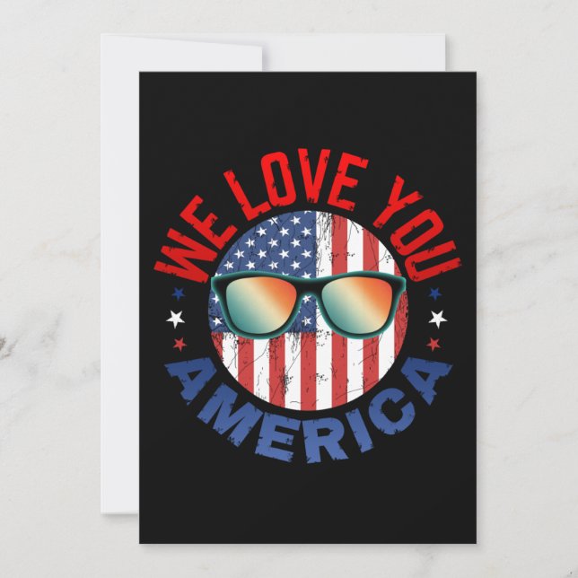 we love you america  invitation (Front)